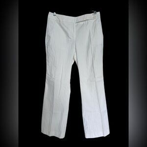 New York & Company Stretch White Cotton Spandex Straight Leg Pants Size 6